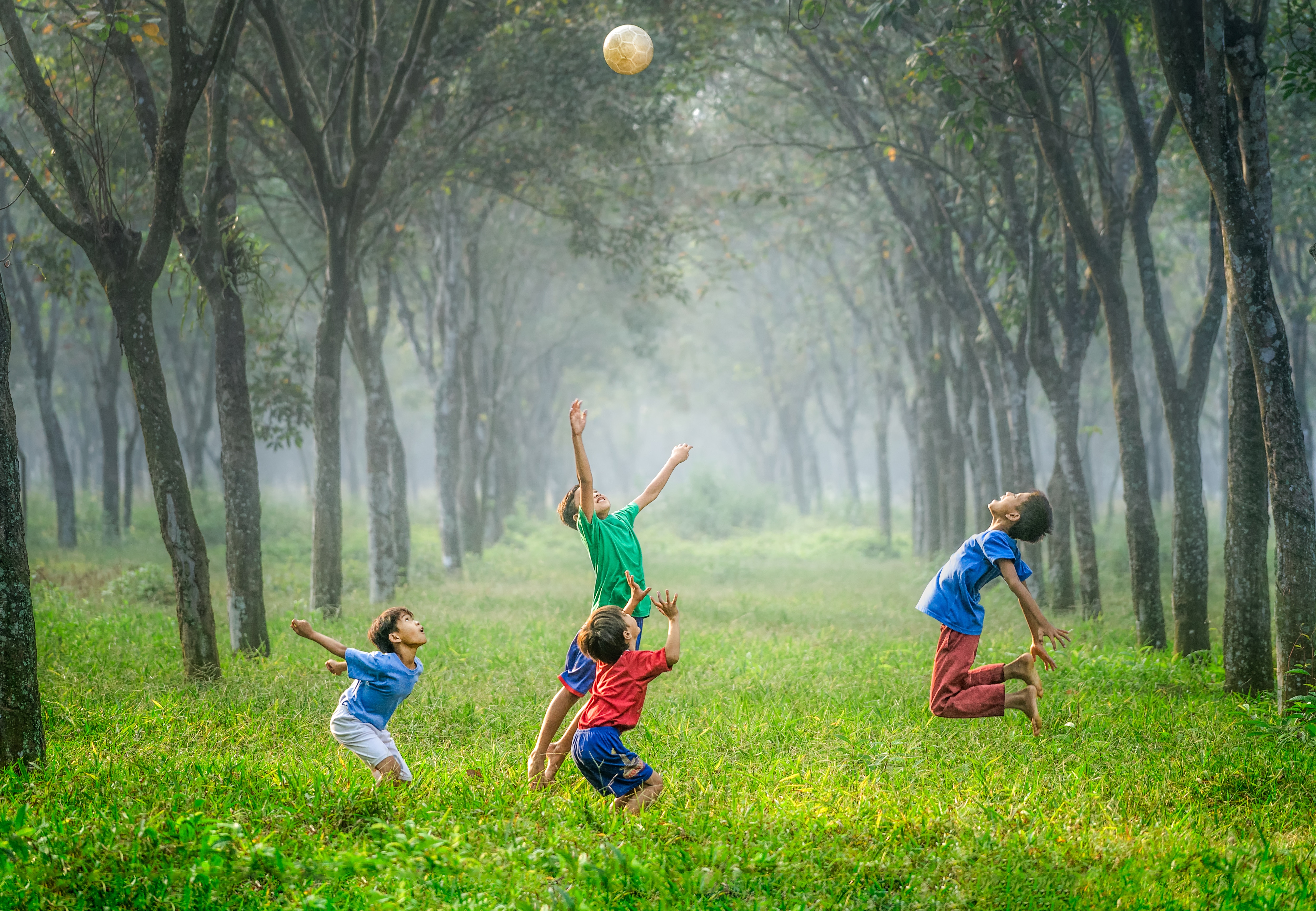 Children playing with ball